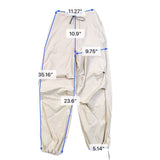 Ader Women Beige Cargo Pants With Adjustable Drawstring Waist & Cuffs Size S