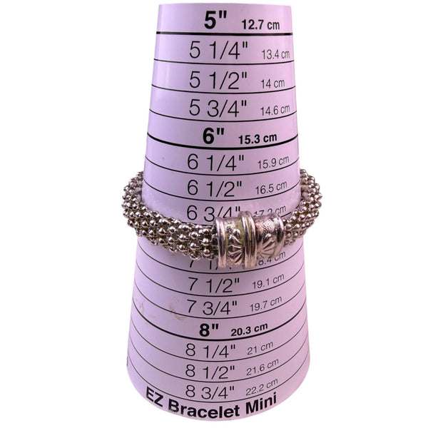 Vintage Womens Silver Tone Mesh Bracelet Adjustable Handmade Retro Style