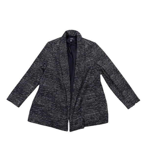 Alfani Womens Black & White Textured Open Front Blazer Size 18W