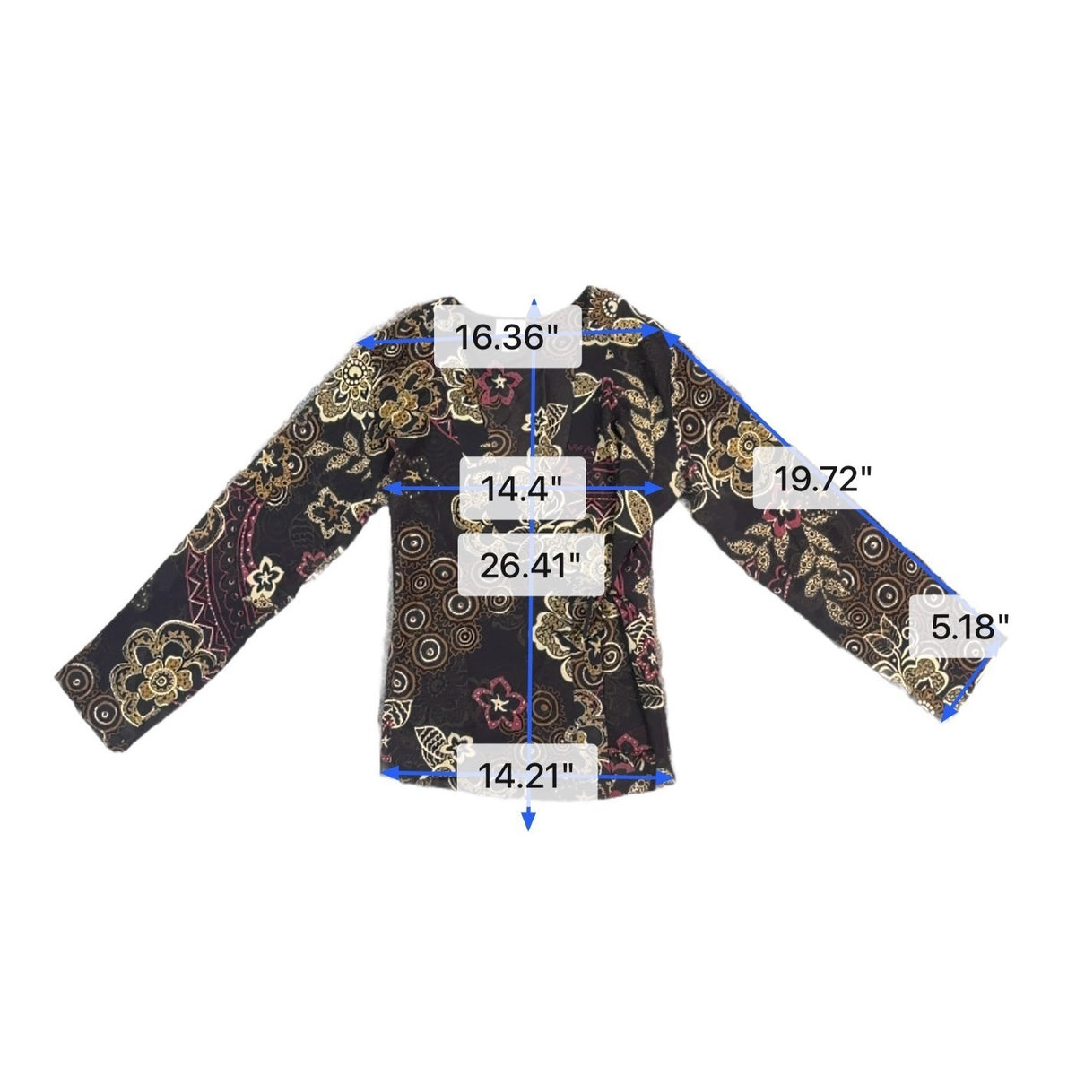 Chicos Womens Black & Multi-Color Silk Blouse With Floral Print Size 1