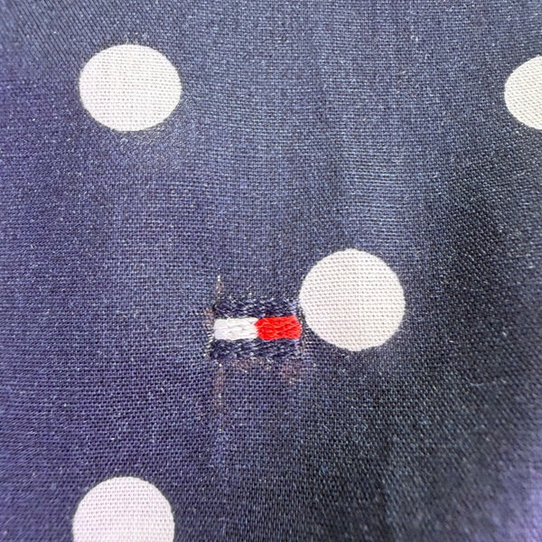 Tommy Hilfiger Womens Navy Polka Dot Sleeveless Shirt Dress Belted Size 12