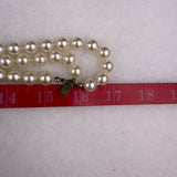 Vintage Womens Gold Tone Faux Pearl Necklace 3-Strand Choker Elegant Jewelry