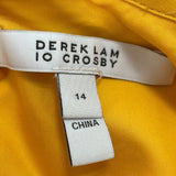 Derek Lam 10 Crosby Yellow Sleeveless Button-Down Shirt Dress Size 14