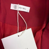 Cicy Bell Womens Red Long Sleeve Blazer Jacket With Single Button Lapel Size L