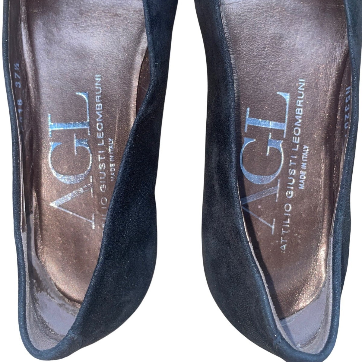 AGL Women’s Black Suede Leather Sole Slip-On Ballet Flats Size 37.5