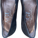 AGL Women’s Black Suede Leather Sole Slip-On Ballet Flats Size 37.5