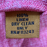 Tie Bar Mens Pink Linen Necktie Polished Slim Fit Modern Look Solid Design