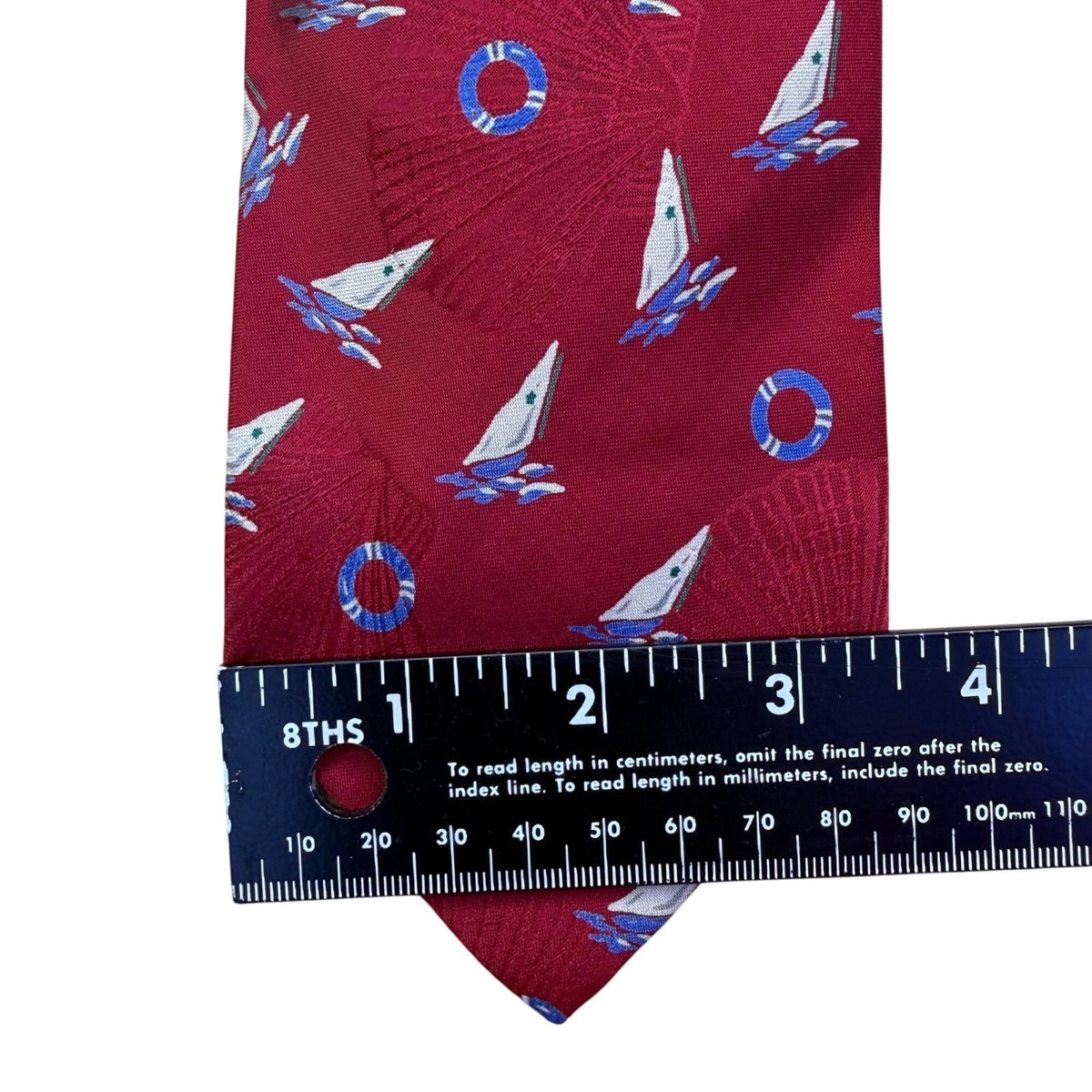 Polo Ralph Lauren Mens Red Silk Nautical Sailboat Pattern Necktie