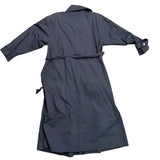 Sanyo Women Navy Blue Double-Breasted Trench Coat Belted With Buttoned Cuffs