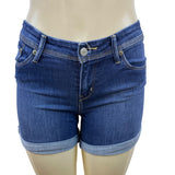 Levis Womens Denim Shorts Rolled Hem Mid-Rise Medium Wash Blue Size 2