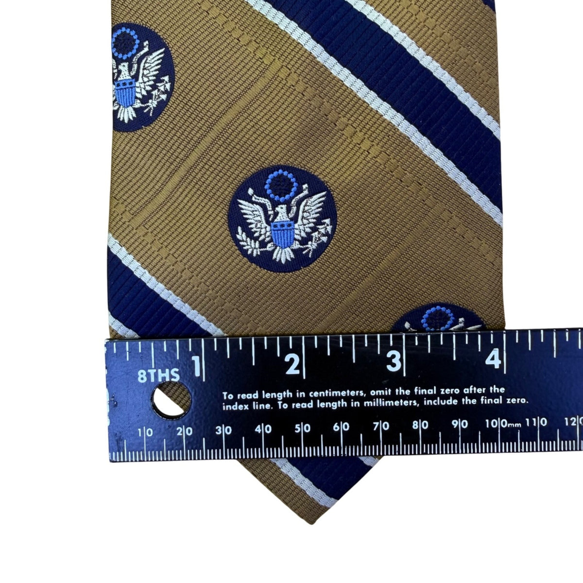 Pride Of America Mens Tan & Navy Necktie The American Bicentennial 1776-1976