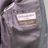 Saint Laurent Mens Gray Wool Pinstripe Blazer & Pants Suit Classic Fit