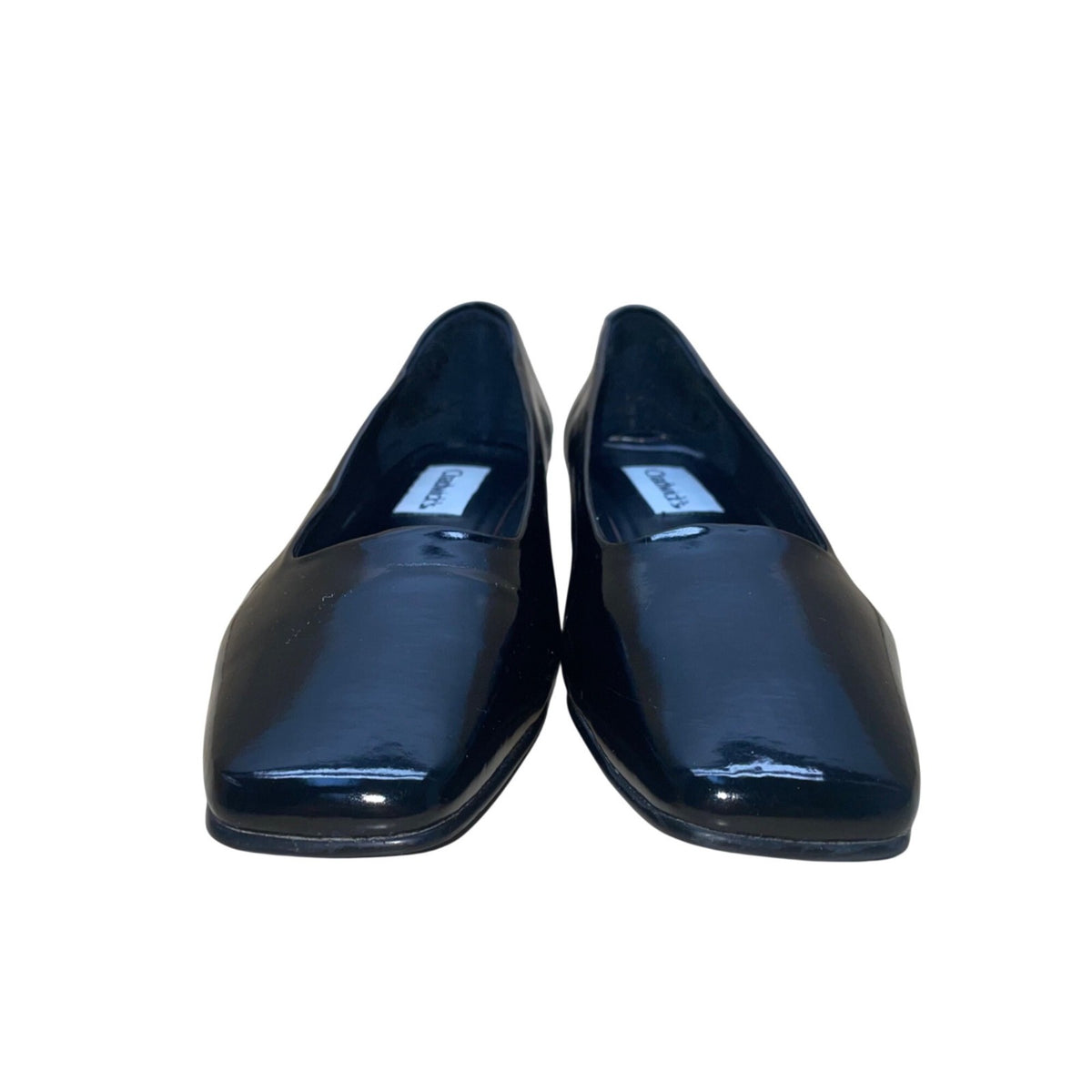 Chadwicks Women’s Black Patent Square-Toe Low Heel Slip-On Dress Shoes Size 10M