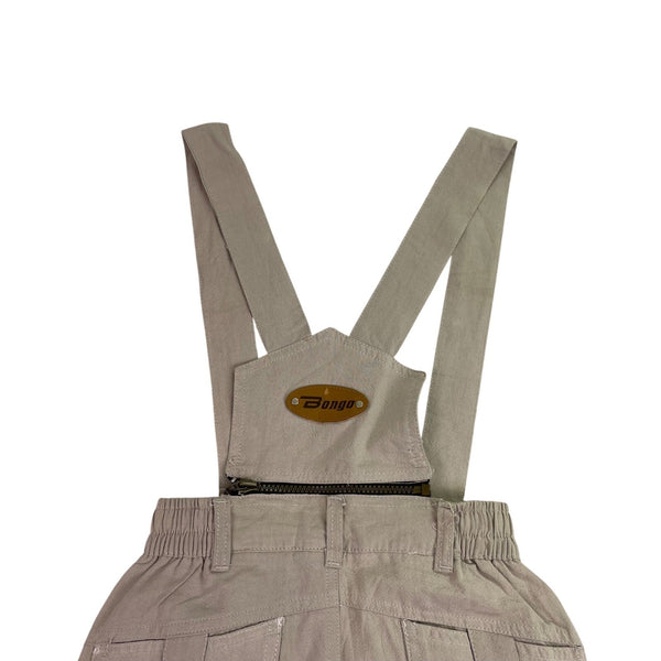 ONeill Kids Beige Bib Snow Pants Embroidered Patches Adjustable Straps Sz 10 New