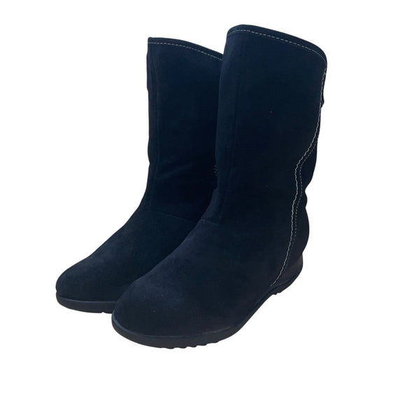Sporto Women’s Black Suede Waterproof Aquastop Mid-Calf Winter Ella Boots Sz 7M