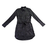 Polo Ralph Lauren Womens Black Shirt Dress With Pockets Belted Size M