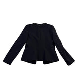 Nipon Boutique Womens Black Embellished Collar Open-Front Jacket Size 4