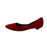 Xin Ma Women’s Red Faux Suede Slip-On Pointed Toe Ballet Low Heels Size 25