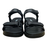 Easy Spirit Woman's Black Leather With Adjustable Straps Wheeze Sandals Size 7M