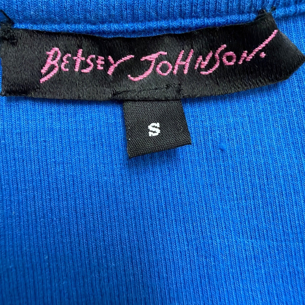 Betsey Johnson Womens Blue Cotton & Silk Dress Ruffled Sleeves Made In USA Sz S