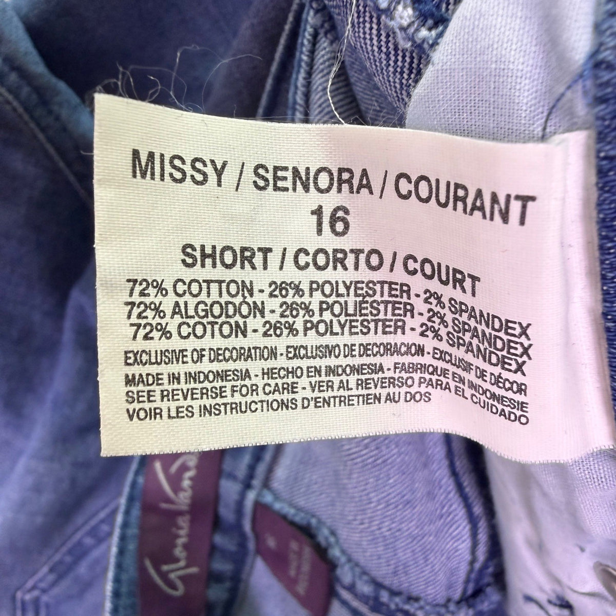 Gloria Vanderbilt Womens Blue Amanda Slimming Pull-On Denim Jeans Size 16