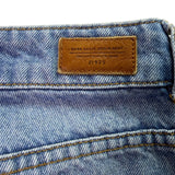 Zara Basic Women’s Blue Cotton Flare Ruffle Hem Jeans Button Fly Size 04