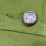 Quacker Factory Womens Green Embellished Button-Up Jacket Size XL