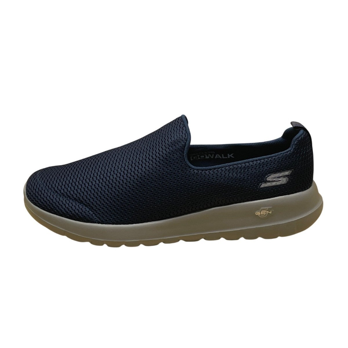 Skechers Men’s Navy Blue Mesh Gray Sole Slip-On Go Walk Goga Max Shoes Size 13W