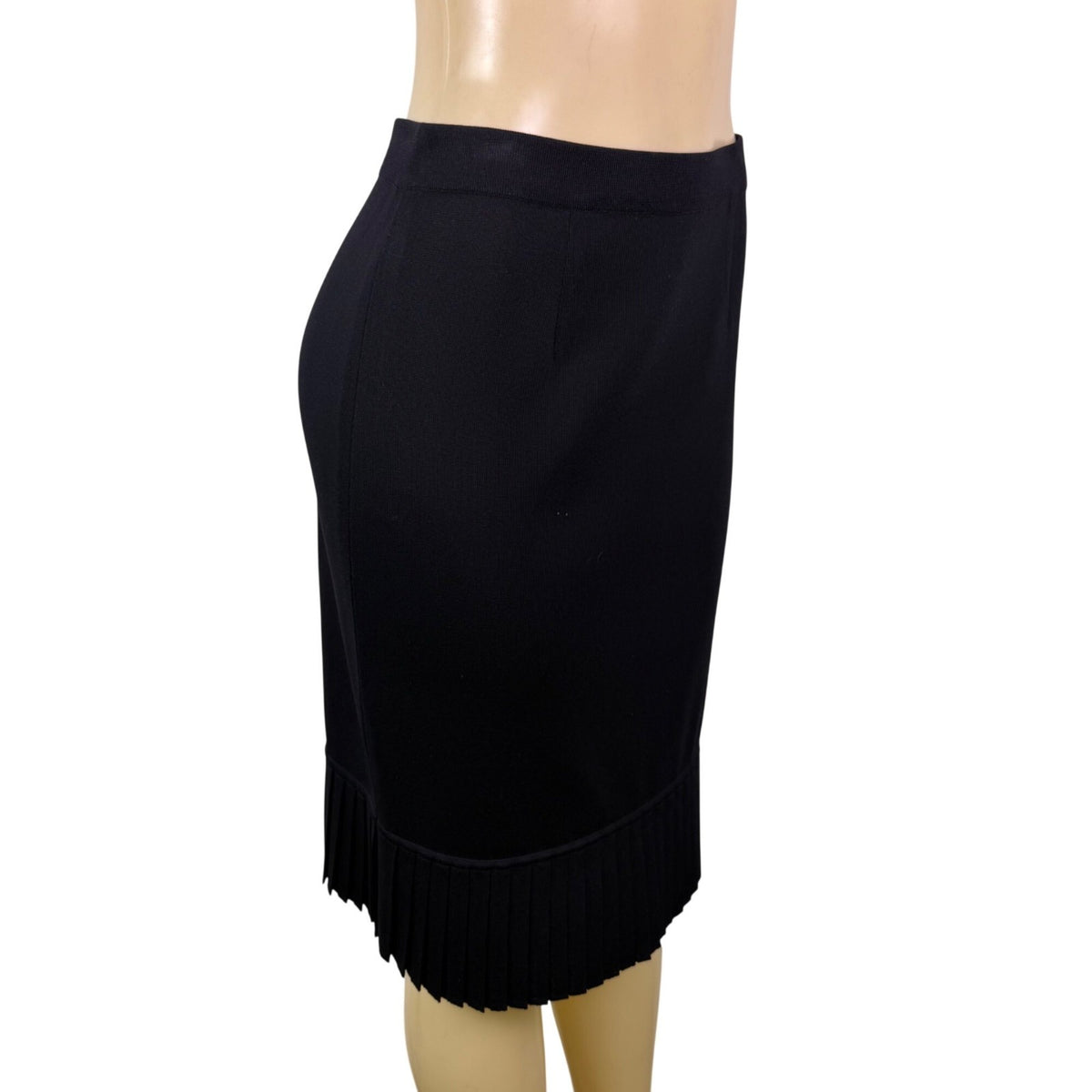 Exclusively Misook Womens Black Pleated Hem Skirt Elegant Size Small