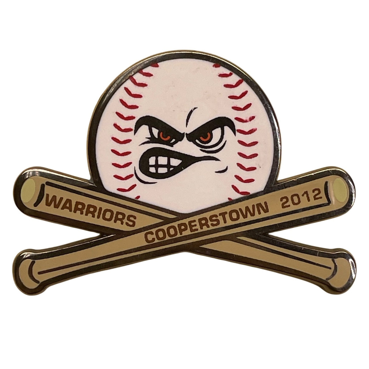 Warriors Cooperstown 2012 Baseball Pin With Crossed Bats Design