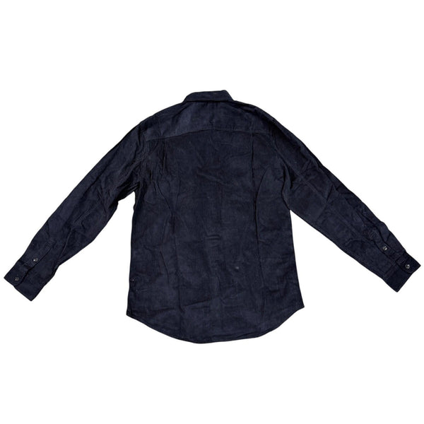 James Campbell Mens Navy Corduroy Button-Up Long Sleeve Shirt Size L