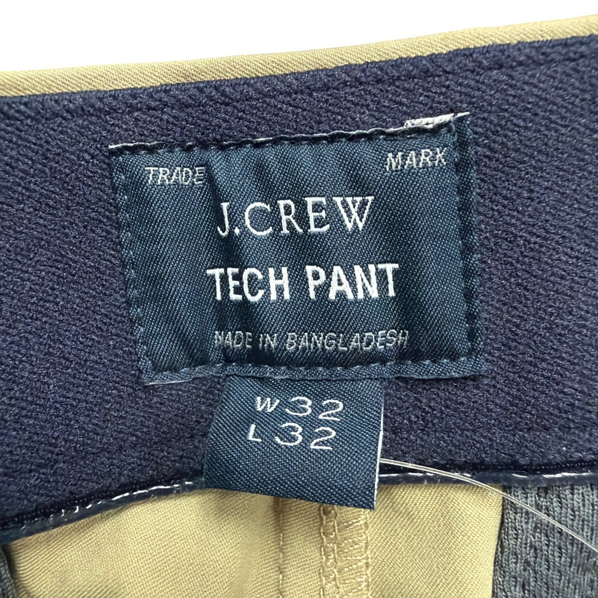 J.Crew Mens Beige Cotton-Blend Slim Tech Pants Durable Workwear Size W32 L32