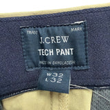 J.Crew Mens Beige Cotton-Blend Slim Tech Pants Durable Workwear Size W32 L32