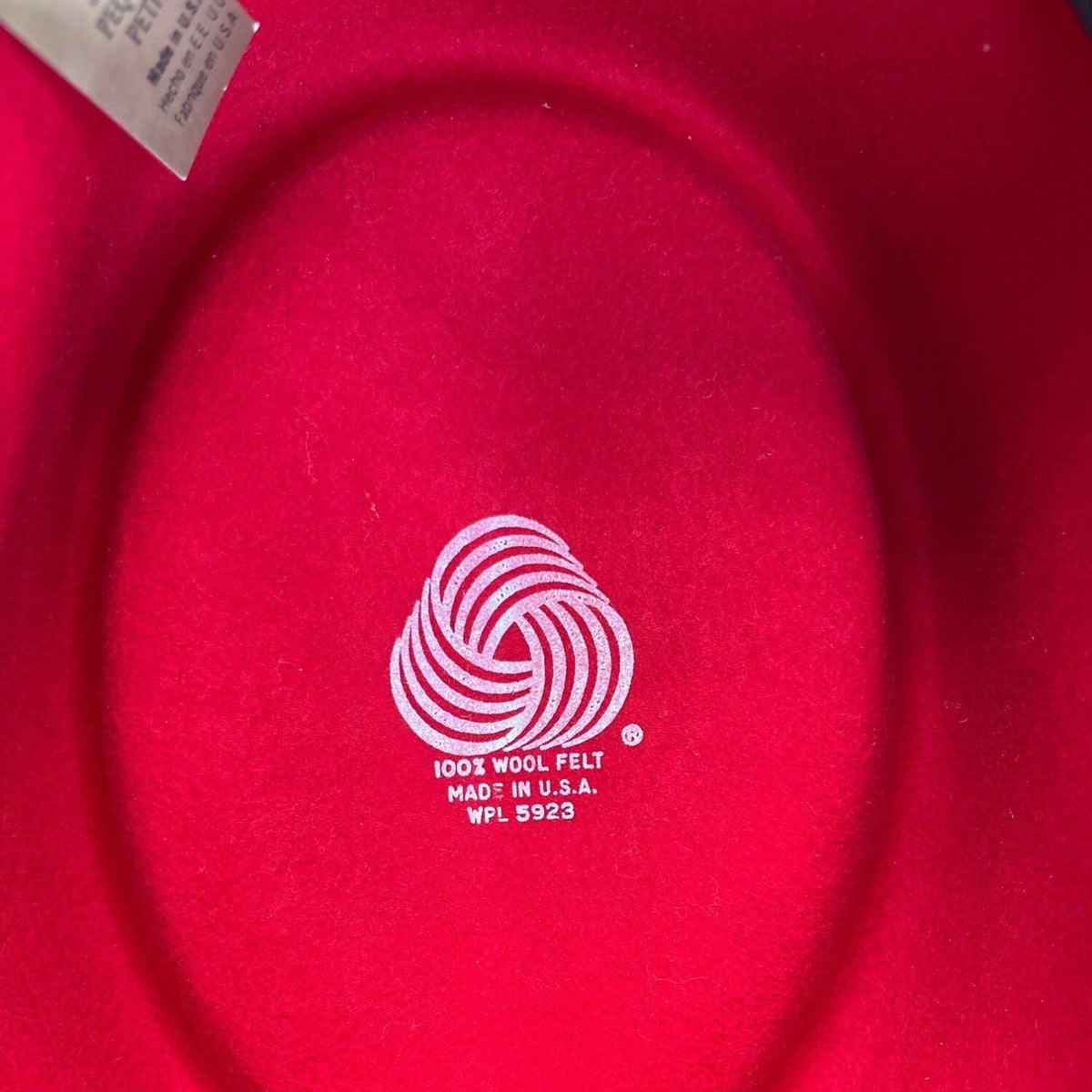 Vintage Dorfman Pasific Red Wool Felt Hat WMetalic  Ribbon