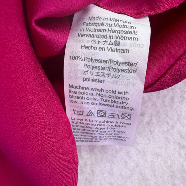 J.Crew Womens Fuchsia Ruffle Neck Long Sleeve Blouse Size M