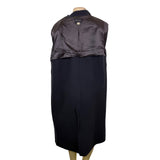 Ceplus Womens Black Wool Blend Long Coat Italy Double-Breasted Size 48