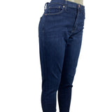 Womens Mid-Rise Dark Blue Skinny Jeans New