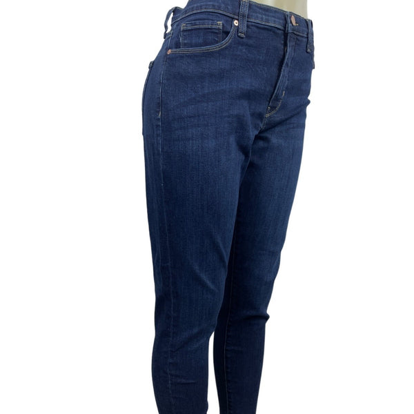 Womens Mid-Rise Dark Blue Skinny Jeans New