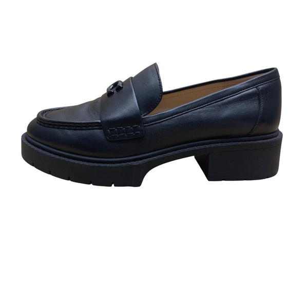 Coach Women's Black Leather With Lug Sole Elegant Slip-On Loafers Size 8B