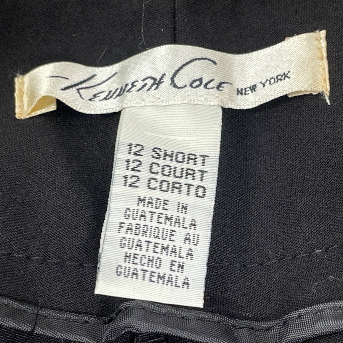 Kenneth Cole Women Black Dress Pants Short High-Waist Wide Leg Hook Sz 12 - New