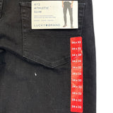 Lucky Brand Mens 412 Athletic Slim Jeans Black Mid Rise Stretch Sz 34x32 - New