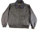 Perry Ellis Portfolio Mens Green Polyester Bomber Jacket Sherpa-Lined Collar Siz