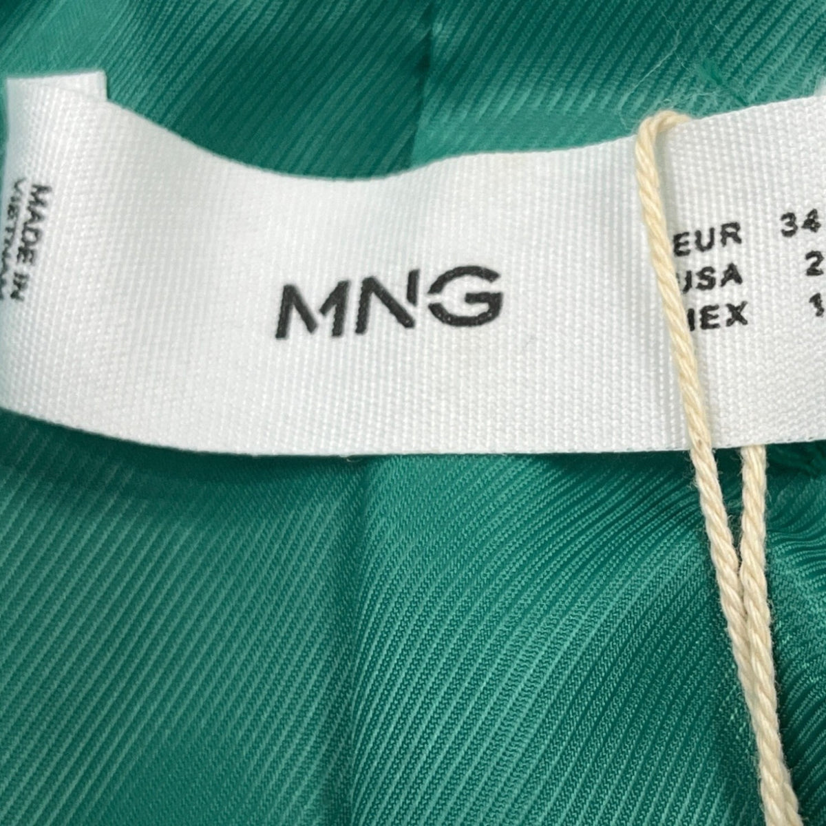 MNG Women’s Emerald Green Blazer With Single-Button Closure Sz 2 - New