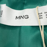 MNG Women’s Emerald Green Blazer With Single-Button Closure Sz 2 - New