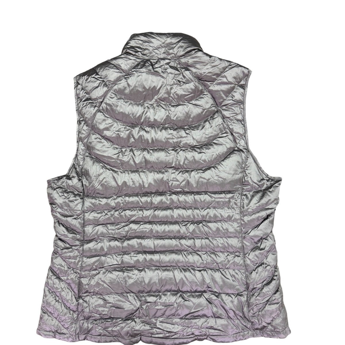 Bernardo Womens Silver Puffer Vest Zippered Front Sz L