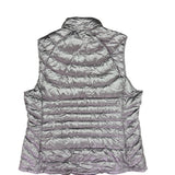 Bernardo Womens Silver Puffer Vest Zippered Front Sz L