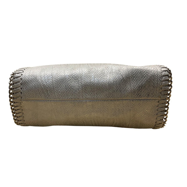 Inzi Women’s Silver & White Faux Leather Snake Pattern Chain Strap Crossbody Bag