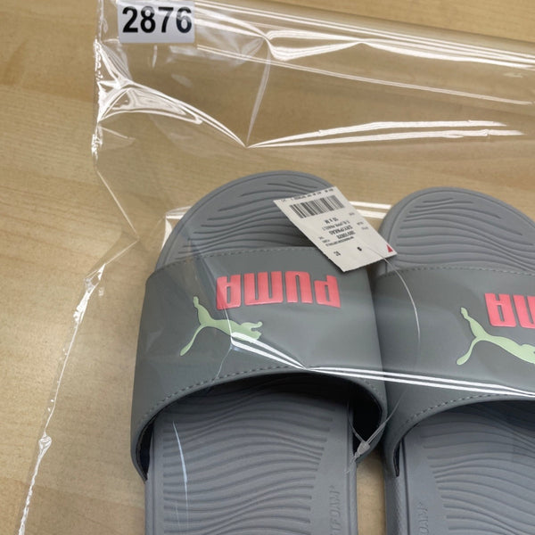 Puma Women’s Gray & Pink Soft Foam Cool Cat Comfort Sandals Size 10