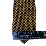 Les Montreux Mens Purple & Gold Silk Tie Fleur-De-Lis Print 58