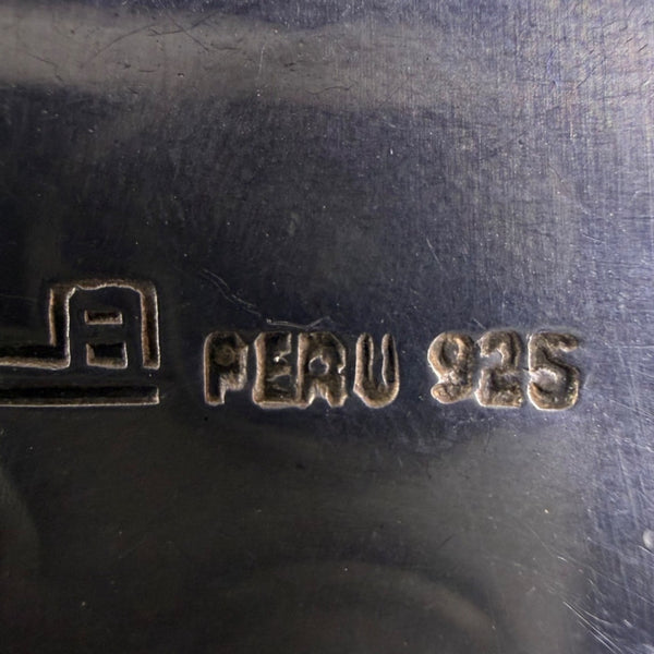 Peru Women’s Sterling Silver 925 Necklace Abstract Design Adjustable Chain